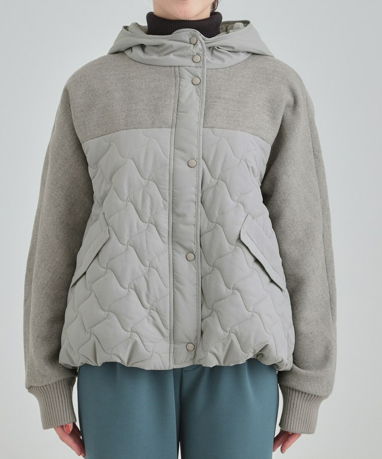 異素材キルトフードブルゾン20