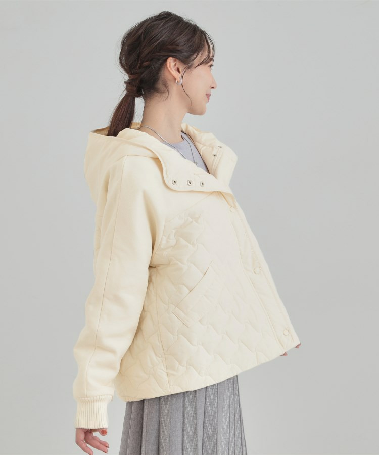 異素材キルトフードブルゾン3