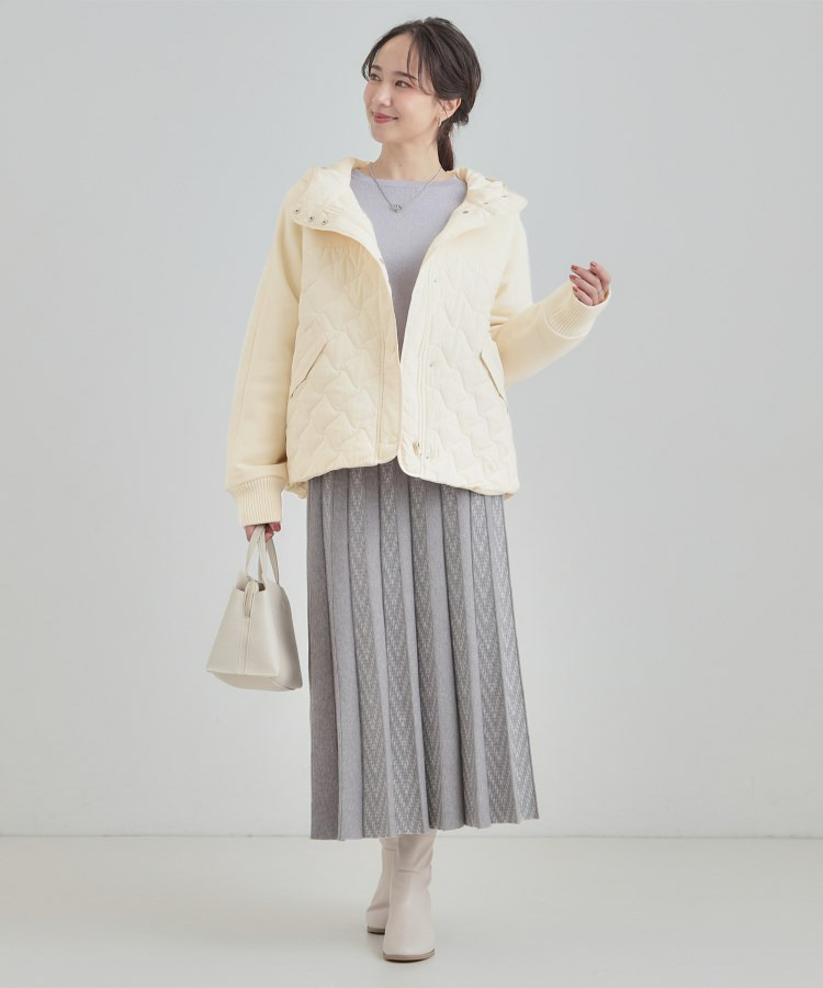 異素材キルトフードブルゾン4