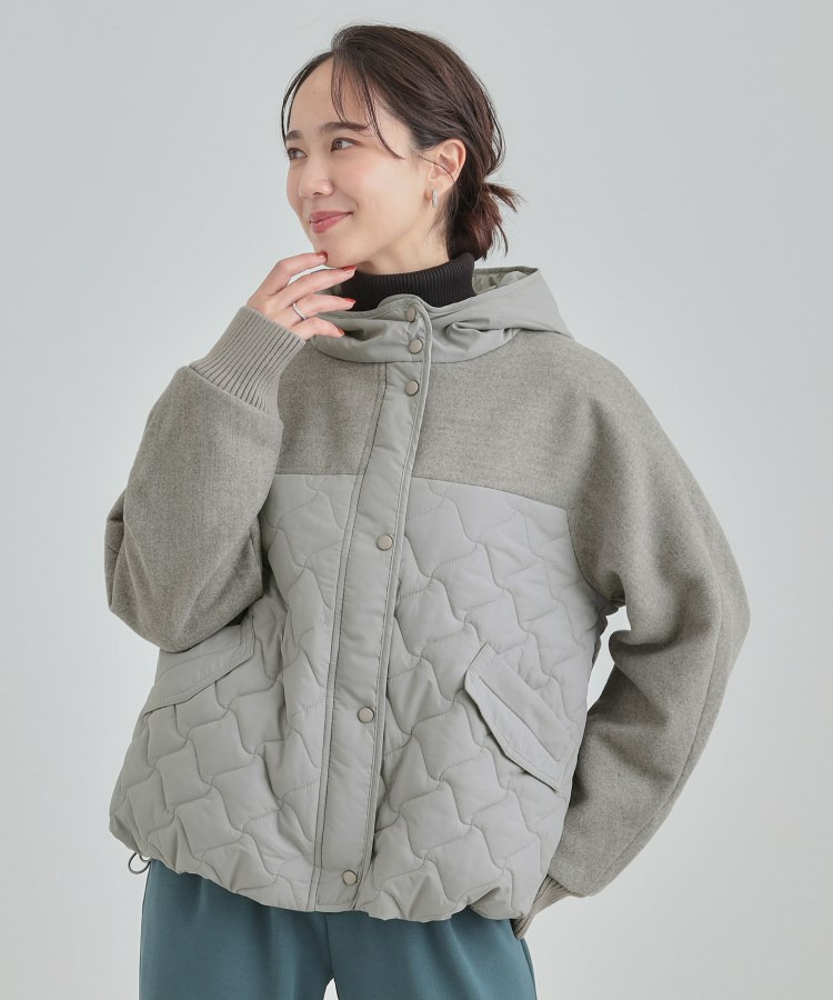 異素材キルトフードブルゾン6