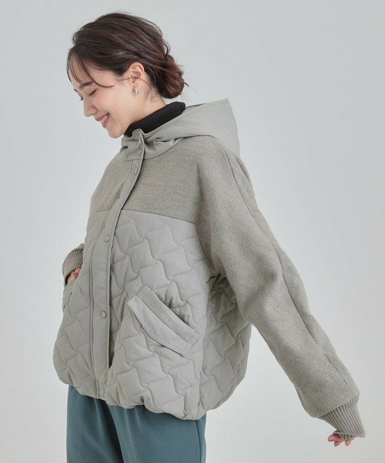 異素材キルトフードブルゾン7