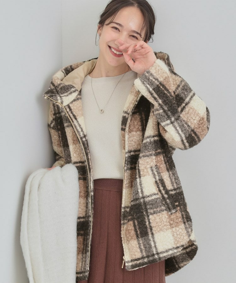 ブークレチェックフードコート1