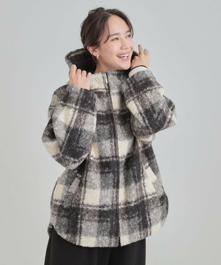 ブークレチェックフードコート3