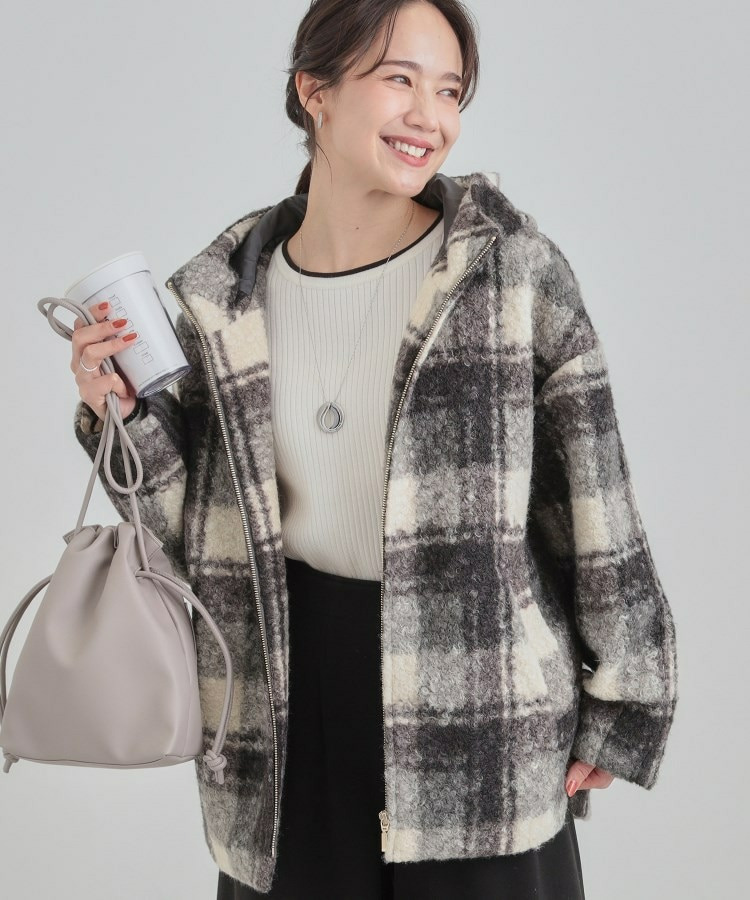 ブークレチェックフードコート1