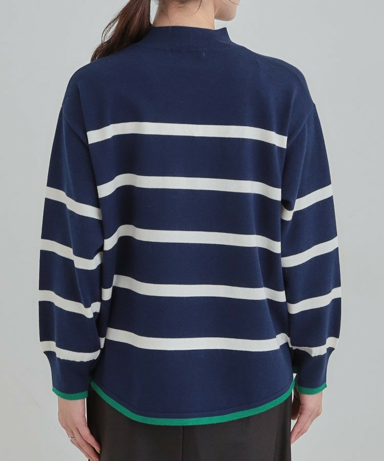 【洗濯機可/毛玉レス】ポンチョ風ボーダーニット16