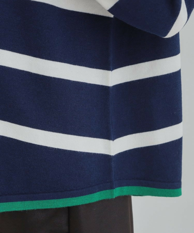 【洗濯機可/毛玉レス】ポンチョ風ボーダーニット19