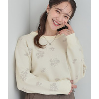 【S‐LL】大人上品な レトロフラワーニット