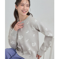【S-LL】大人上品な レトロフラワーニット