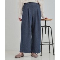 【あったか/S-LL】デニム風裏起毛ワイドパンツ