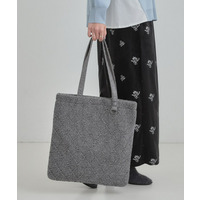 ラメ格子柄スクエアトートバッグ