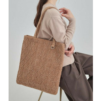 ラメ格子柄スクエアトートバッグ