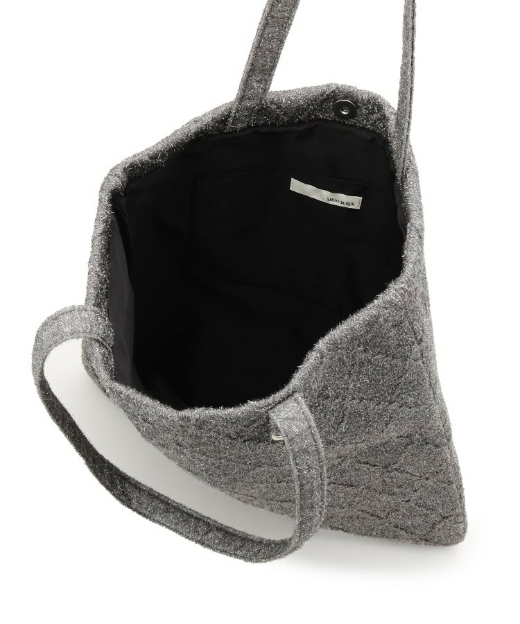 ラメ格子柄スクエアトートバッグ15