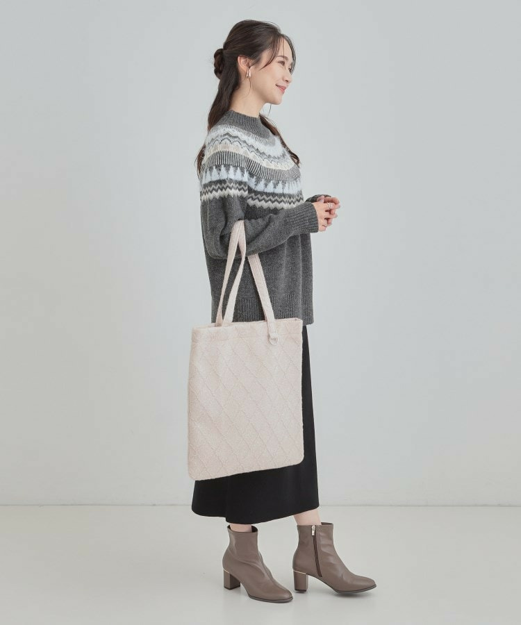 ラメ格子柄スクエアトートバッグ7
