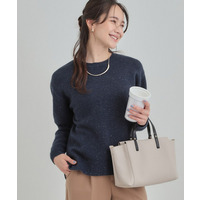 【S－LL/洗濯機可】キラキラ光るラメが上品　クルーネックニット
