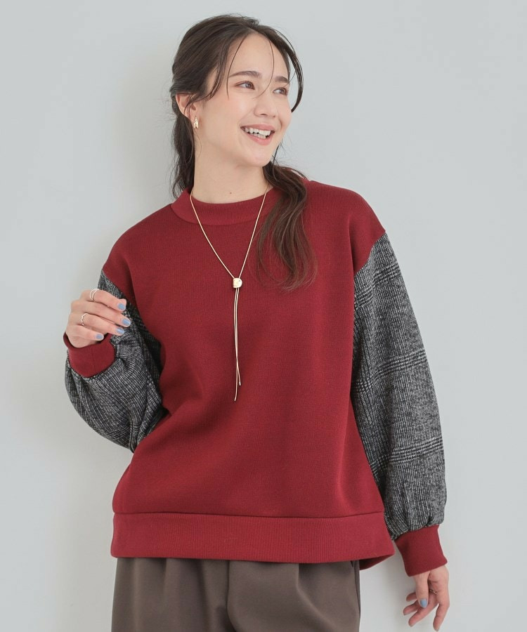 【あったか】裏起毛袖チェックトップス10