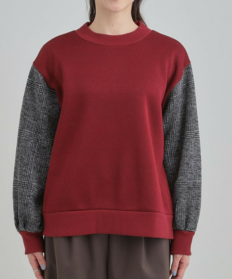 【あったか】裏起毛袖チェックトップス14