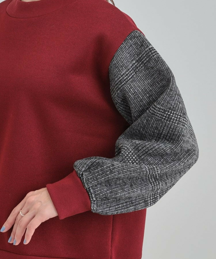 【あったか】裏起毛袖チェックトップス18