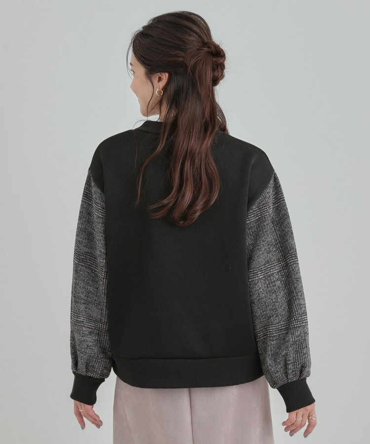 【あったか】裏起毛袖チェックトップス3