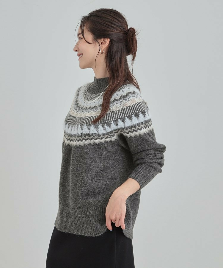 配色が大人かわいい フェアアイル柄求心ニット11
