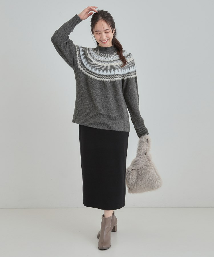 配色が大人かわいい フェアアイル柄求心ニット12