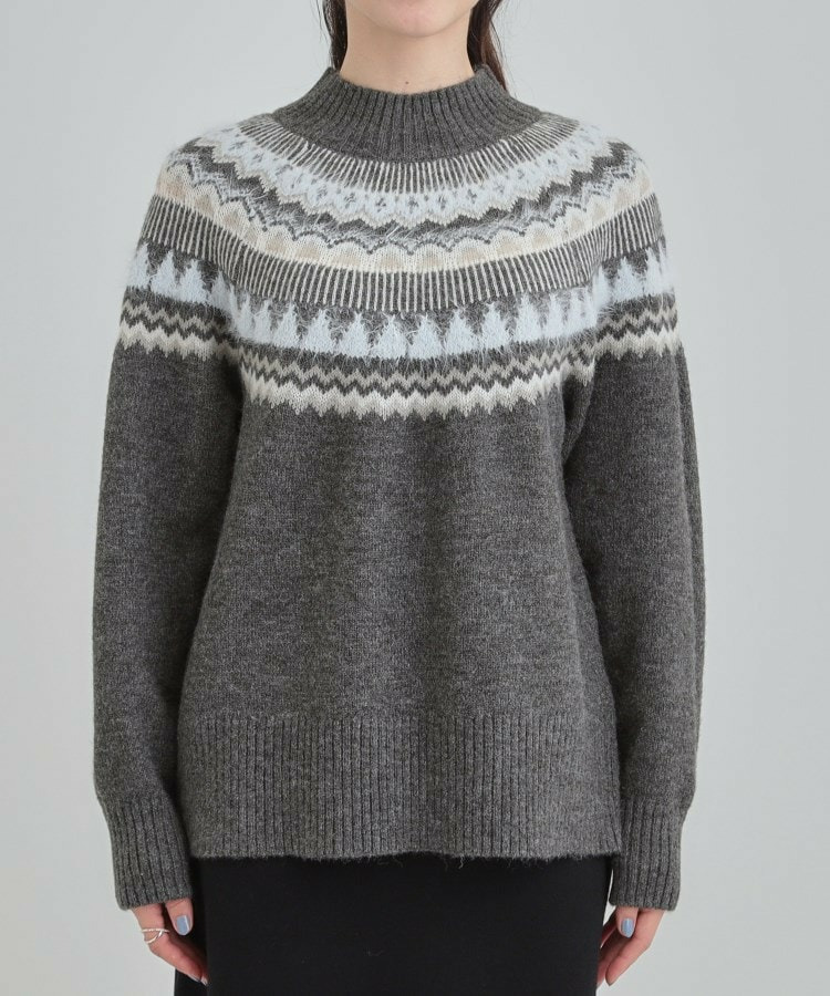 配色が大人かわいい フェアアイル柄求心ニット14