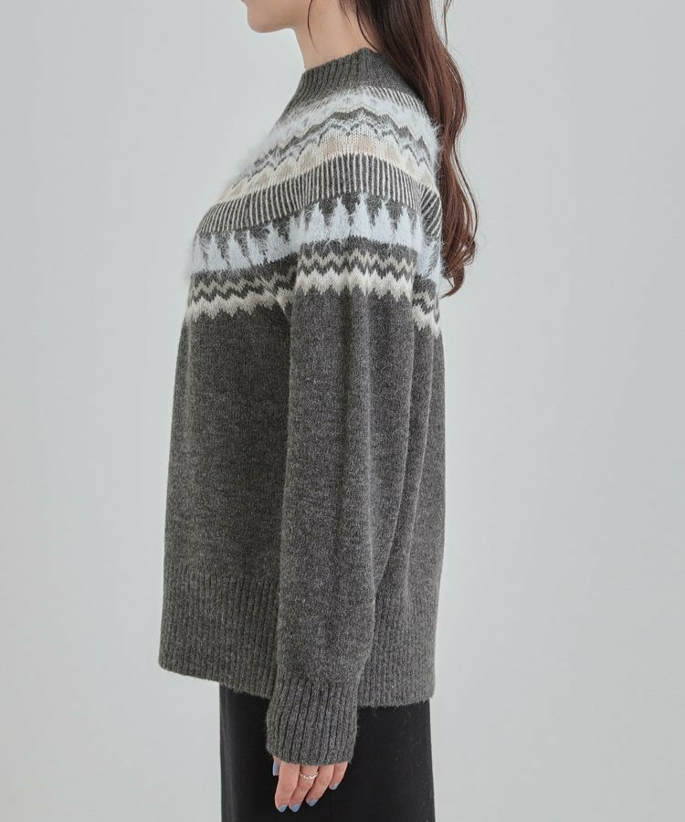 配色が大人かわいい フェアアイル柄求心ニット15