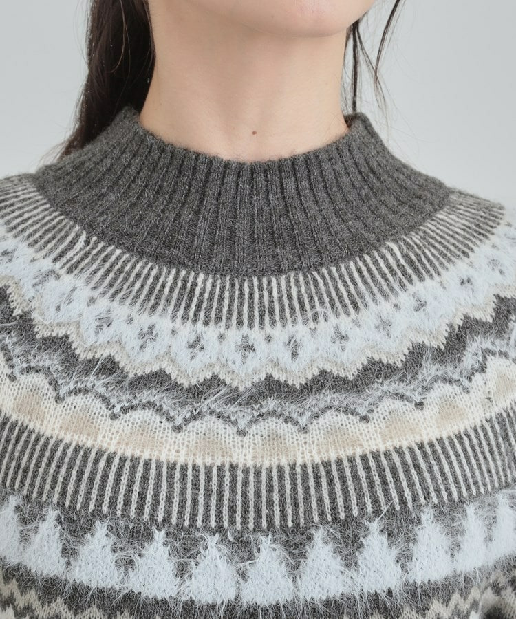 配色が大人かわいい フェアアイル柄求心ニット17