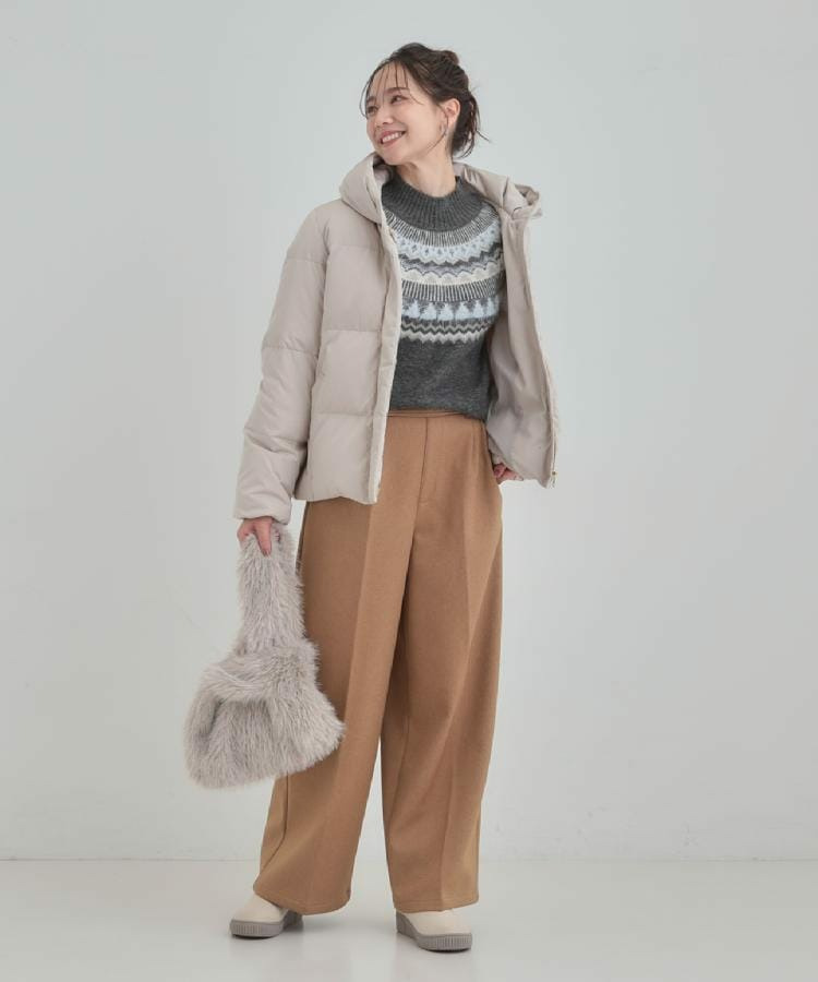 【洗濯機可/S-LL】配色が大人かわいい フェアアイル柄求心ニット22