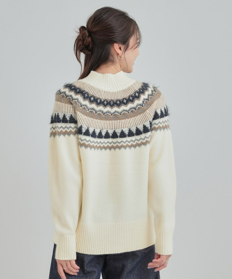 配色が大人かわいい フェアアイル柄求心ニット3