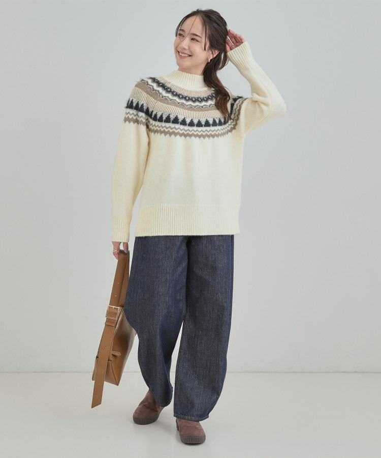 配色が大人かわいい フェアアイル柄求心ニット4