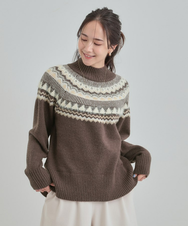 配色が大人かわいい フェアアイル柄求心ニット6