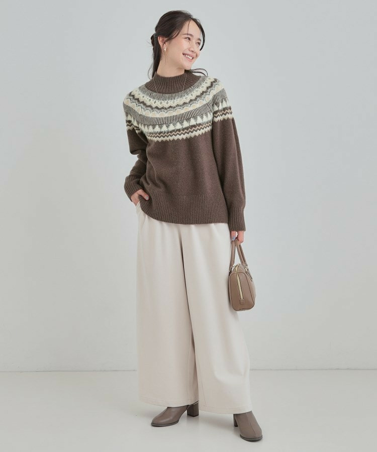配色が大人かわいい フェアアイル柄求心ニット8
