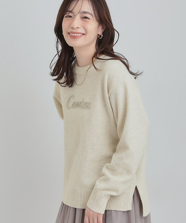 柔らかくフワフワした風合いがやみつきに スウェットライクロゴニット1