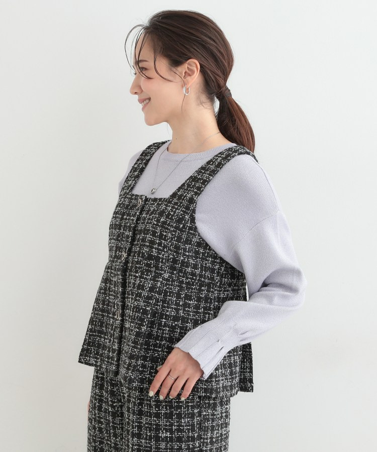 【2点セット/S-LL】着るだけで決まる クラシカルなツイード調 チェック柄セットアップ10