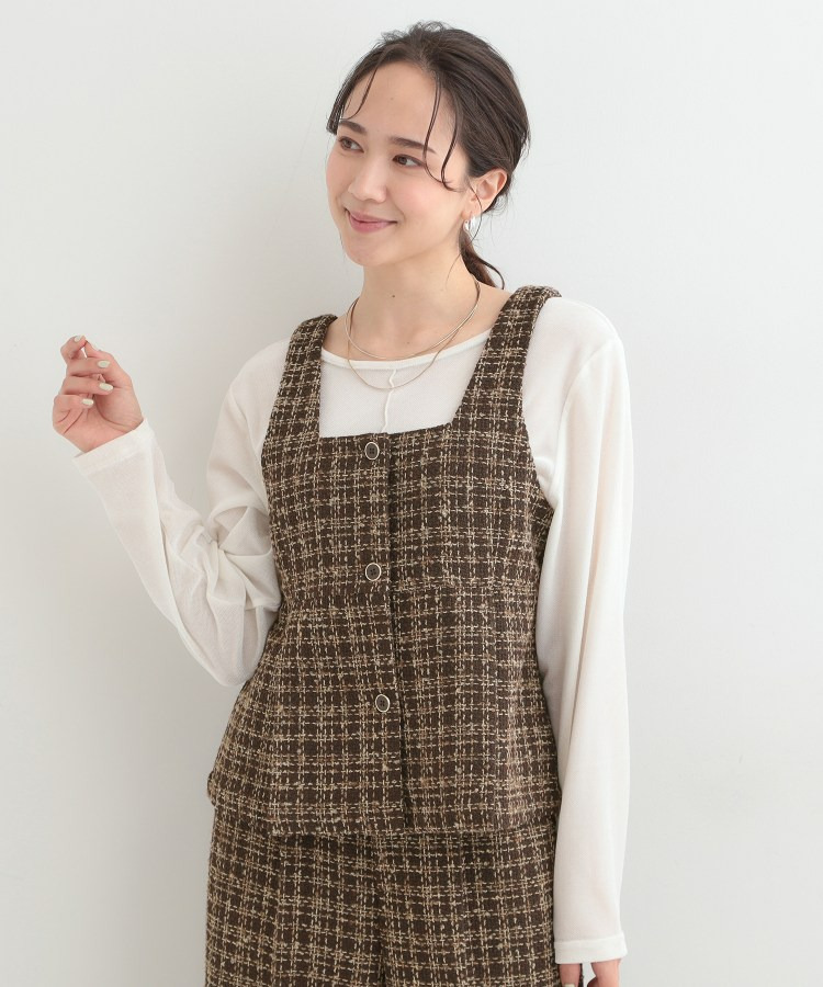 【2点セット/S-LL】着るだけで決まる クラシカルなツイード調 チェック柄セットアップ16