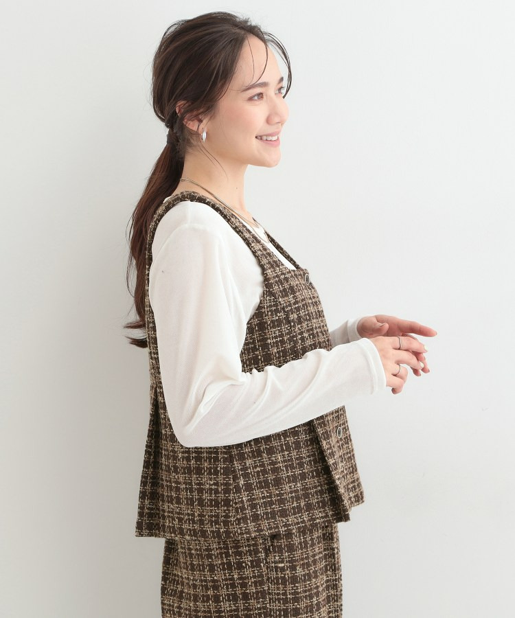 【2点セット/S-LL】着るだけで決まる クラシカルなツイード調 チェック柄セットアップ17
