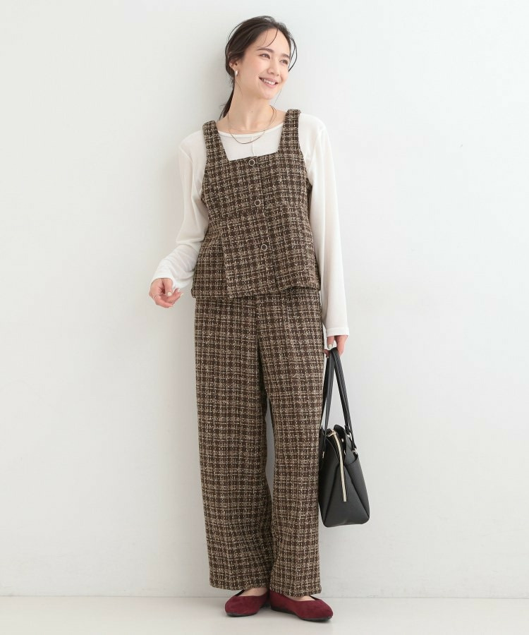 【2点セット/S-LL】着るだけで決まる クラシカルなツイード調 チェック柄セットアップ20