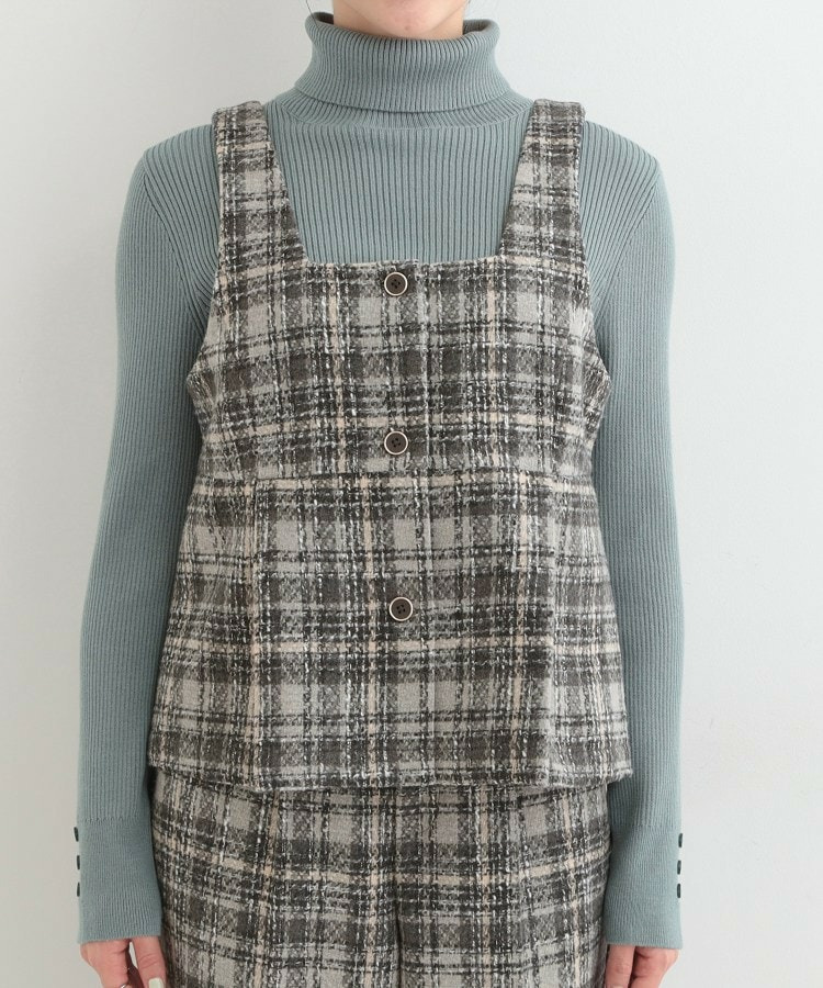 【2点セット/S-LL】着るだけで決まる クラシカルなツイード調 チェック柄セットアップ23