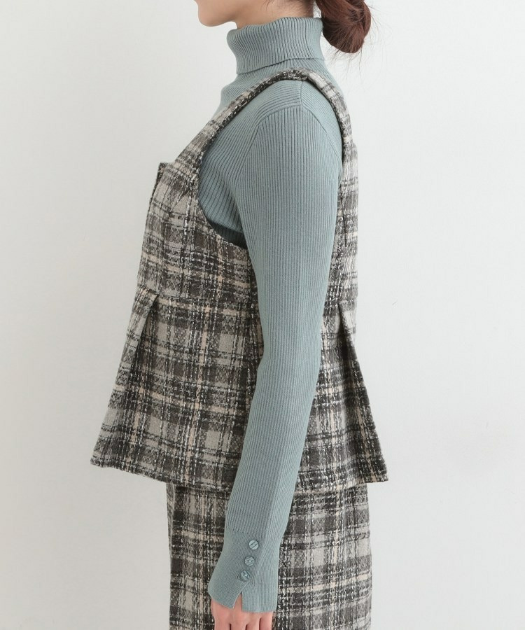 【2点セット/S-LL】着るだけで決まる クラシカルなツイード調 チェック柄セットアップ24