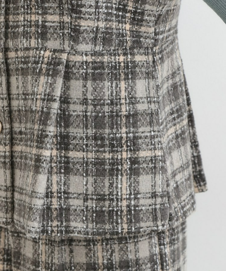 【2点セット/S-LL】着るだけで決まる クラシカルなツイード調 チェック柄セットアップ28