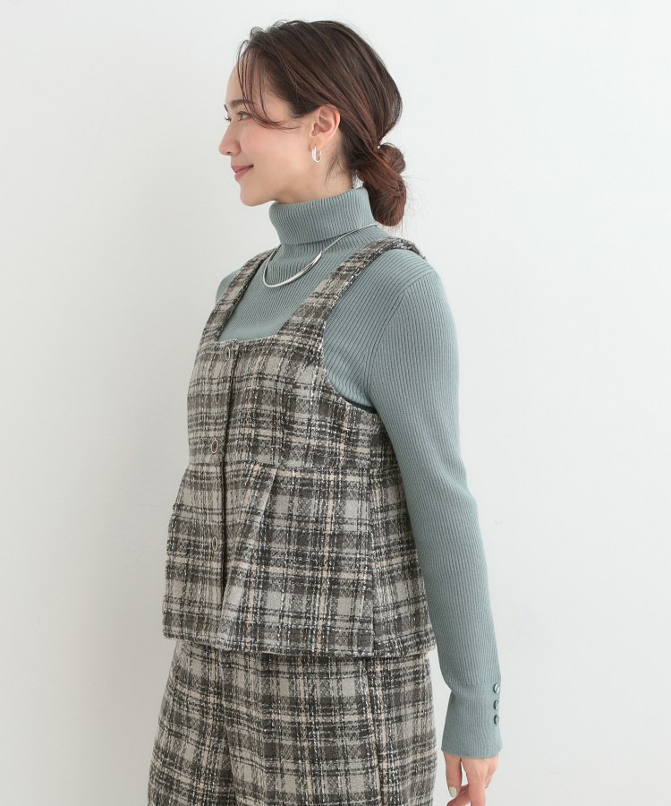 【2点セット/S-LL】着るだけで決まる クラシカルなツイード調 チェック柄セットアップ3