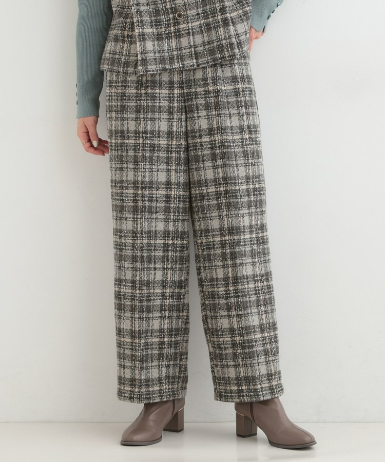 【2点セット/S-LL】着るだけで決まる クラシカルなツイード調 チェック柄セットアップ4