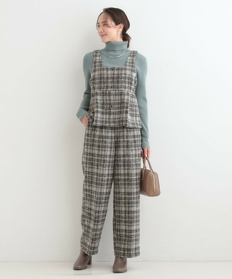 【2点セット/S-LL】着るだけで決まる クラシカルなツイード調 チェック柄セットアップ6