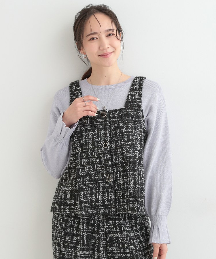 【2点セット/S-LL】着るだけで決まる クラシカルなツイード調 チェック柄セットアップ9
