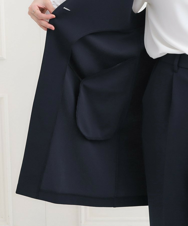 【洗濯機可/S-3L/イージーケア】きちんと楽に。カットジョーゼットロングジレ24