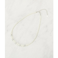 【セレモニー】パヴェ＆パール調ショートネックレス