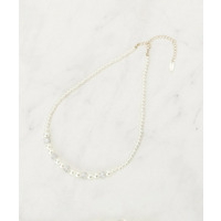 【セレモニー】パヴェ＆パール調ショートネックレス