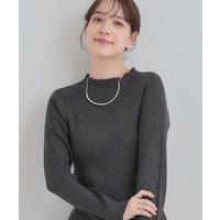 【絶妙なゆるピタ/洗濯機可】ちくちくしにくい リブハイネックやわらかニット