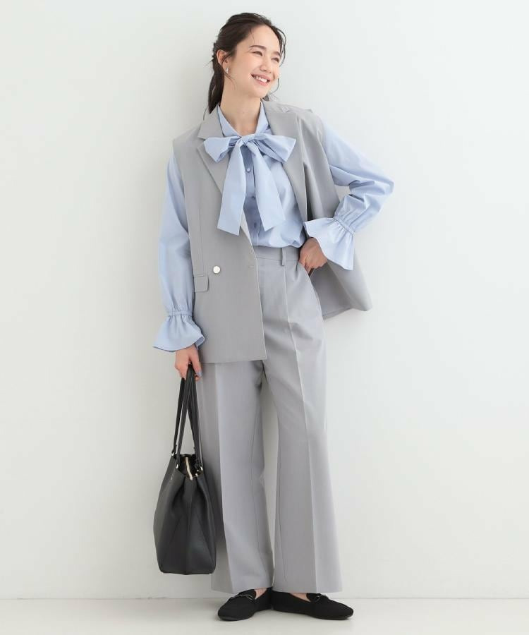 【セットアップ可/S-LL/洗濯機可】サッと羽織ってこなれ見え ダブルブレストジレ18