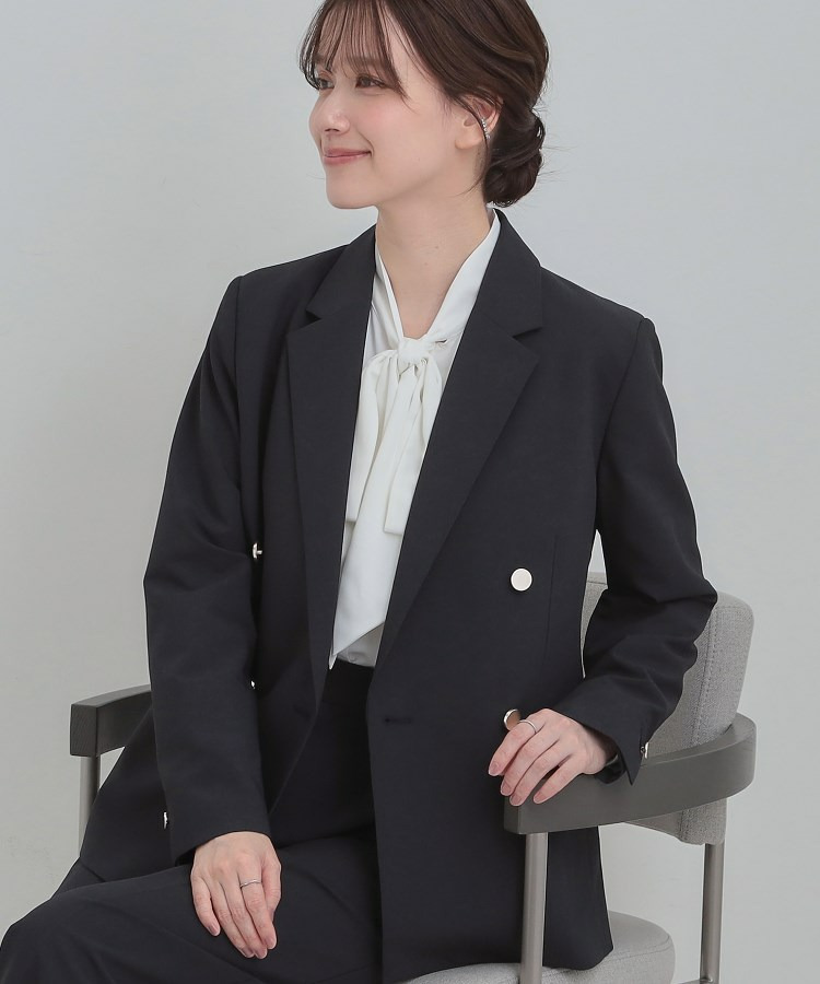 【セットアップ可能】サッと軽やかに羽織りやすいWブレストジャケット